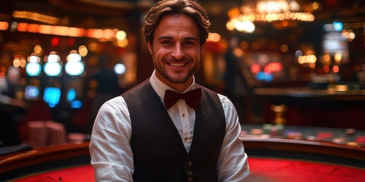 Antarmuka permainan Lightning Baccarat di yoda 4d dengan dealer langsung